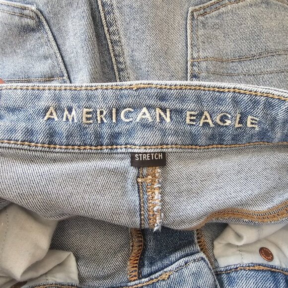 American Eagle Mom Jean Womens 2 High Rise Skinny Denim Light Wash Stretch - Picture 3 of 11